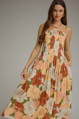 Jane floral midi dress in olive