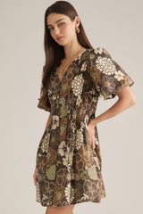 Gigi mini dress in brown