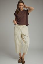 Blair short sleeve top in chocolate brown