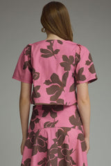 Birdie short sleeve top in pink