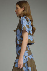 Birdie short sleeve top in blue