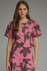 Birdie short sleeve top in pink