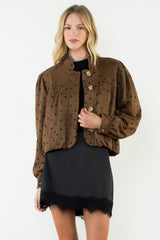 Perrin dot bubble hem jacket