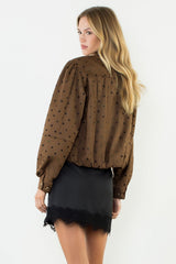 Perrin dot bubble hem jacket
