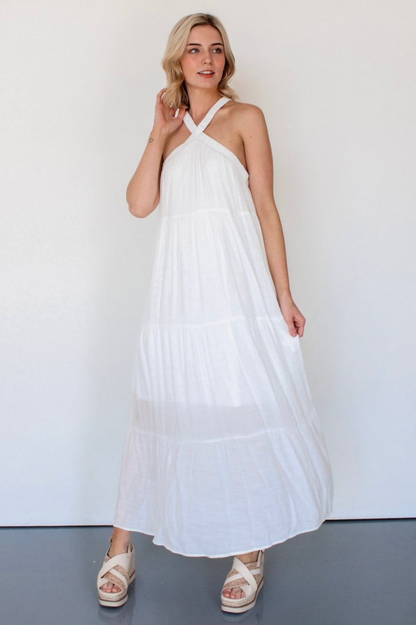 On Vacay Maxi Dress in White