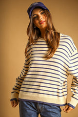 Lunden stripe sweater in butter yellow