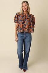 Taylor top in rust print