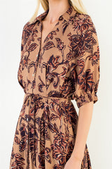 Lucy midi dress in brown