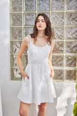 Alexandria Mini Dress in Off White