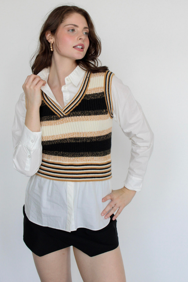 Letting Go Sweater Top in Beige