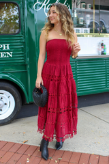 Safe Haven Midi Dress In Cherry Burgundy