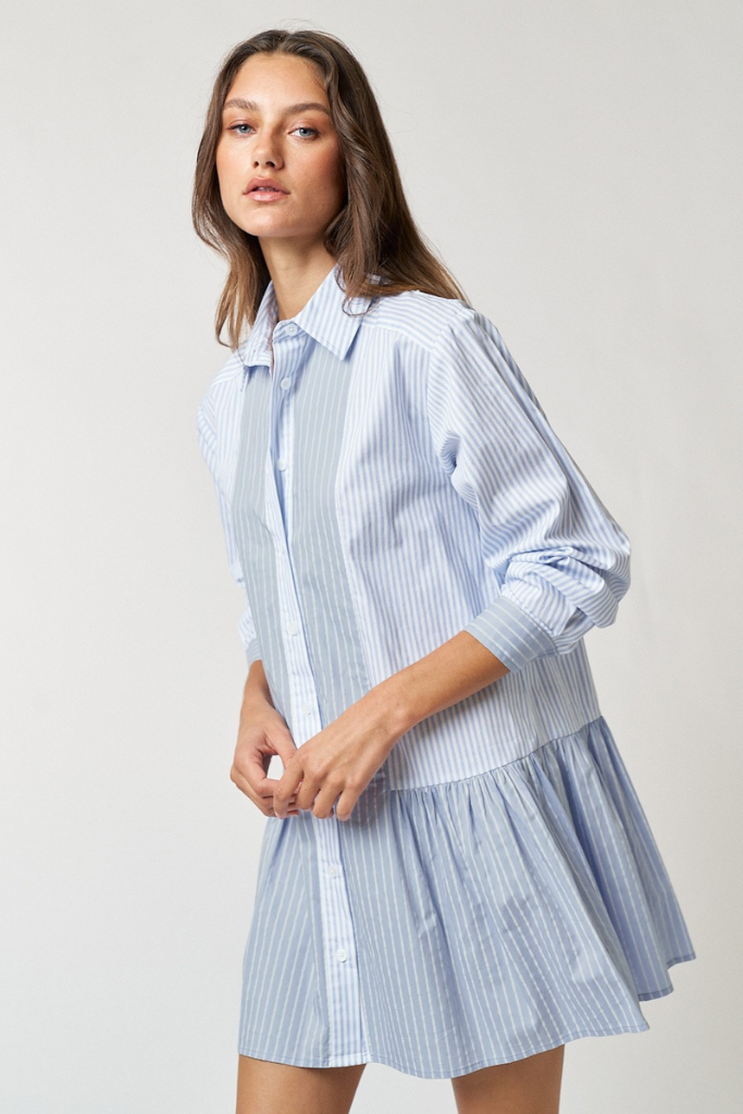 Lea Stripe Shirt Dress