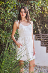 Alexandria Mini Dress in Off White