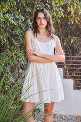 Alexandria Mini Dress in Off White