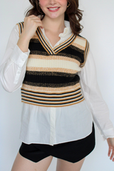 Letting Go Sweater Top in Beige