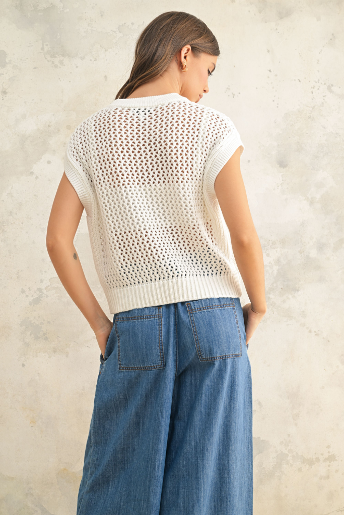 Penny Cap Sleeve Crochet Sweater