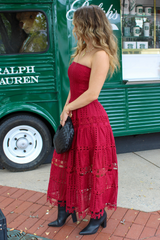 Safe Haven Midi Dress In Cherry Burgundy