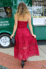 Safe Haven Midi Dress In Cherry Burgundy