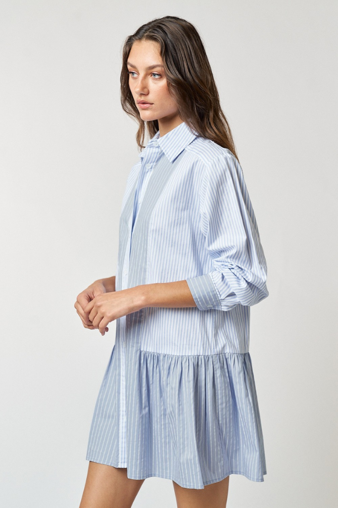 Lea Stripe Shirt Dress