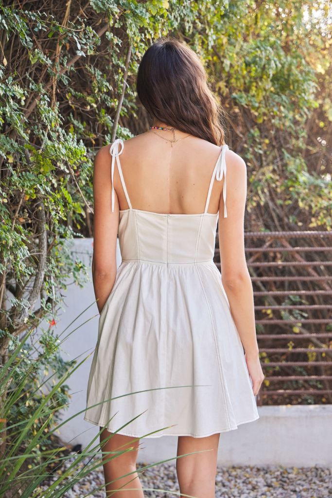 Alexandria Mini Dress in Off White