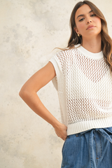 Penny Cap Sleeve Crochet Sweater
