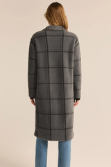 Mason Windowpane Coat By Z Supply in Charcoal