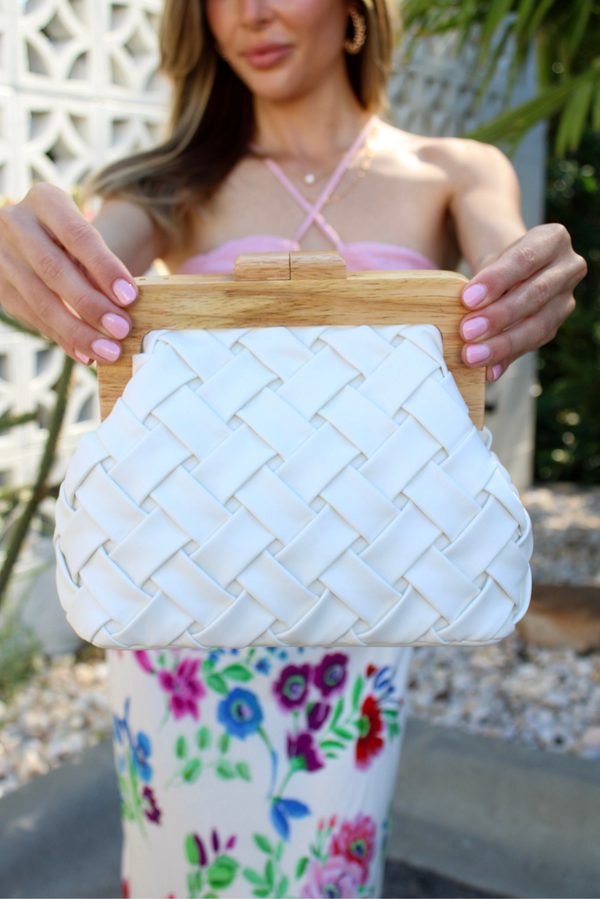 On My Way Woven Bag in White