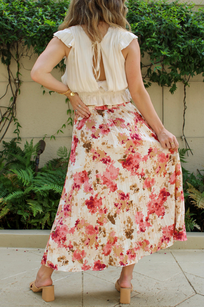 Strawberry Wine Midi Skirt