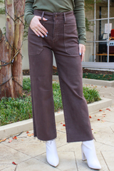 Dark Roast Utility Wide Leg Jean