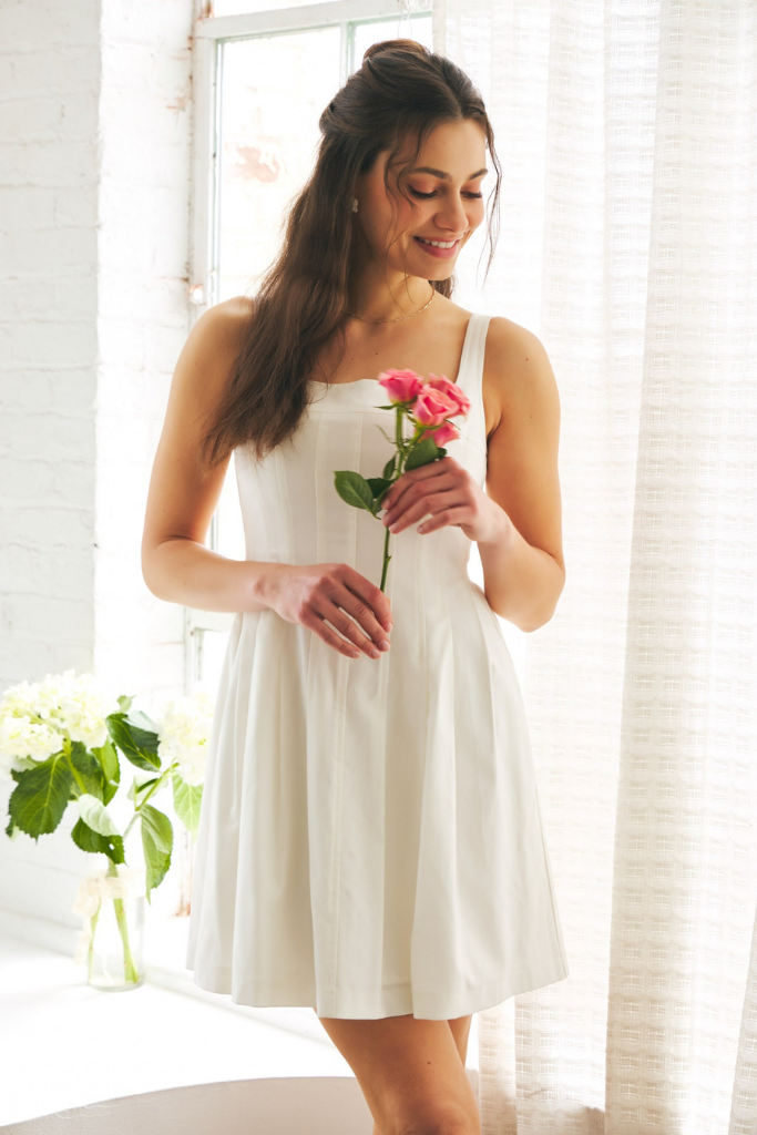 Emmeline Pleated Mini Dress