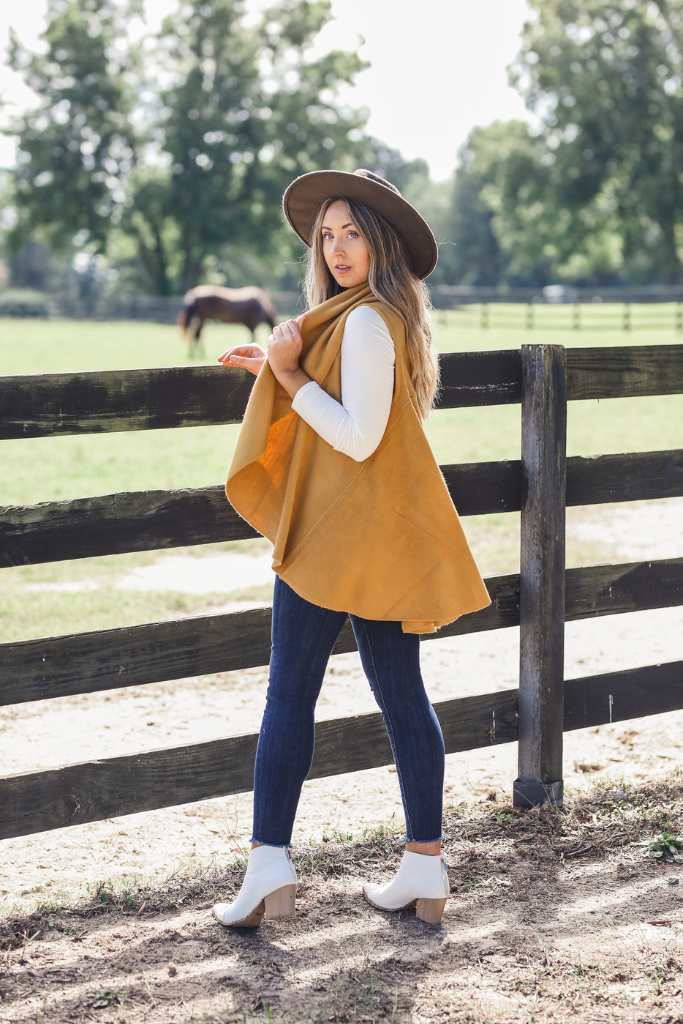 Perfect Shawl Vest in Mustard