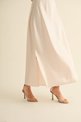 Cora Two Piece Satin Sweater Maxi Dress