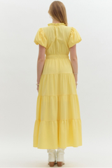 Heidi Tiered Maxi Dress in Lemon