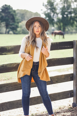Perfect Shawl Vest in Mustard