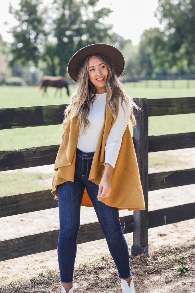 Perfect Shawl Vest in Mustard