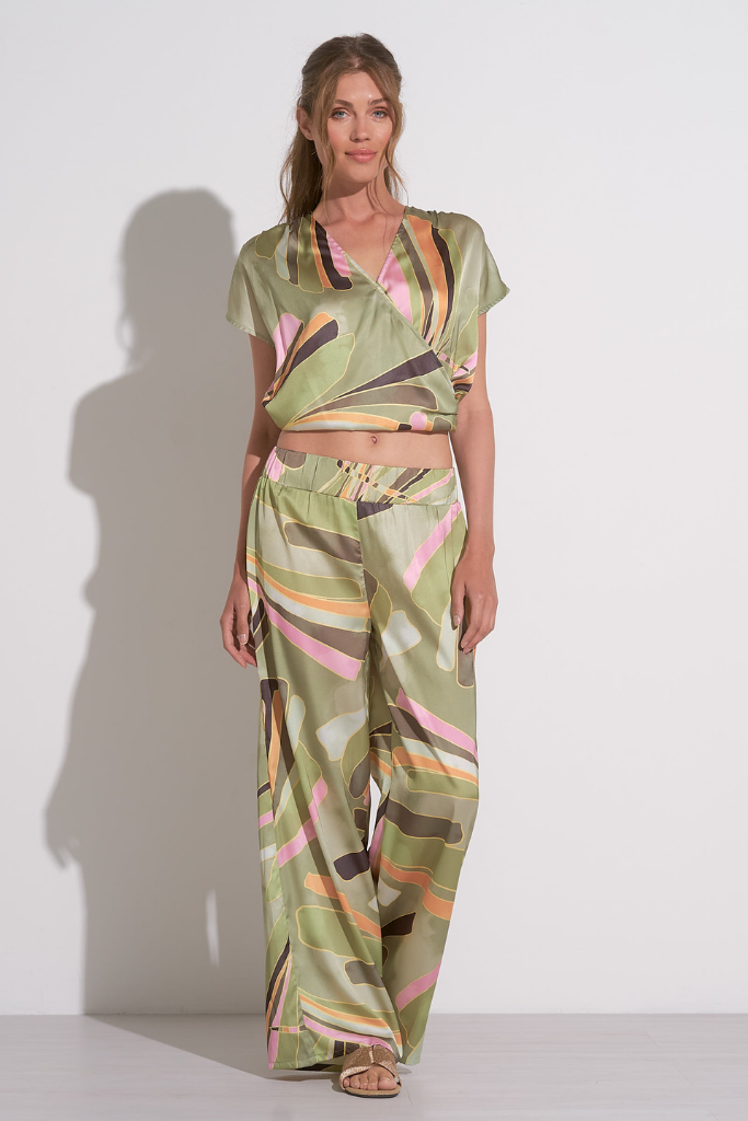 Jenni Satin Printed Wide Leg Pant