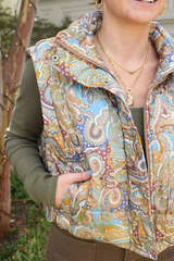 Marsella Paisley Puffer Vest