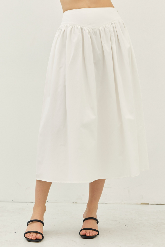 Anastasia Midi Skirt in Off White
