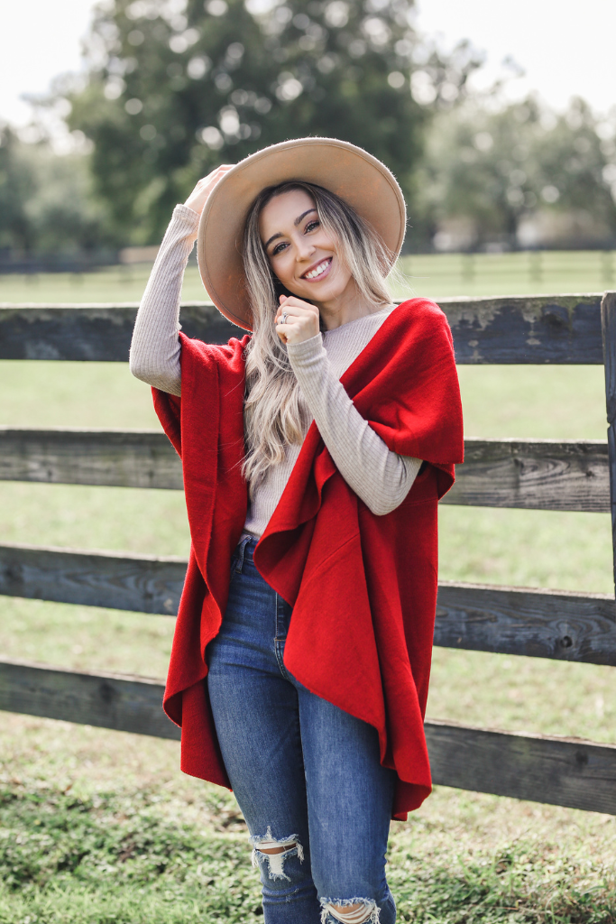 Perfect Shawl Vest in Red