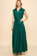 Hollins Sleeveless Satin Maxi Dress