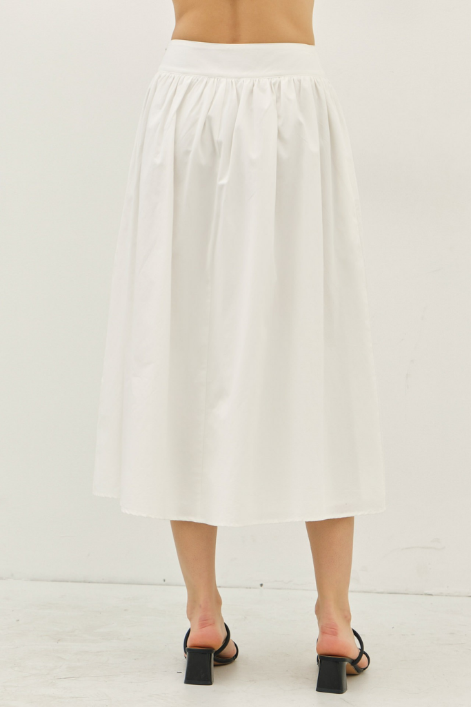 Anastasia Midi Skirt in Off White