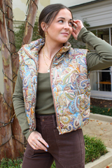 Marsella Paisley Puffer Vest