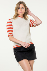 Margaret Stripe Sleeve Sweater Top