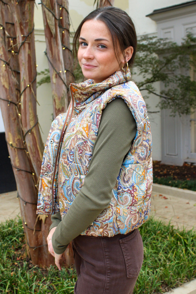 Marsella Paisley Puffer Vest