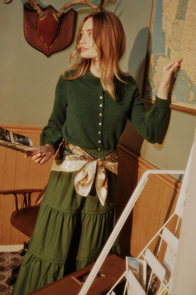 Coraline Soft Cardigan Sweater in Forest