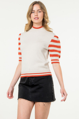 Margaret Stripe Sleeve Sweater Top