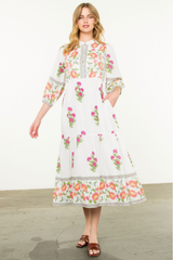 Aria Floral Tiered Midi Dress