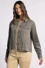 Bonnie Button Front Jacket in Olive