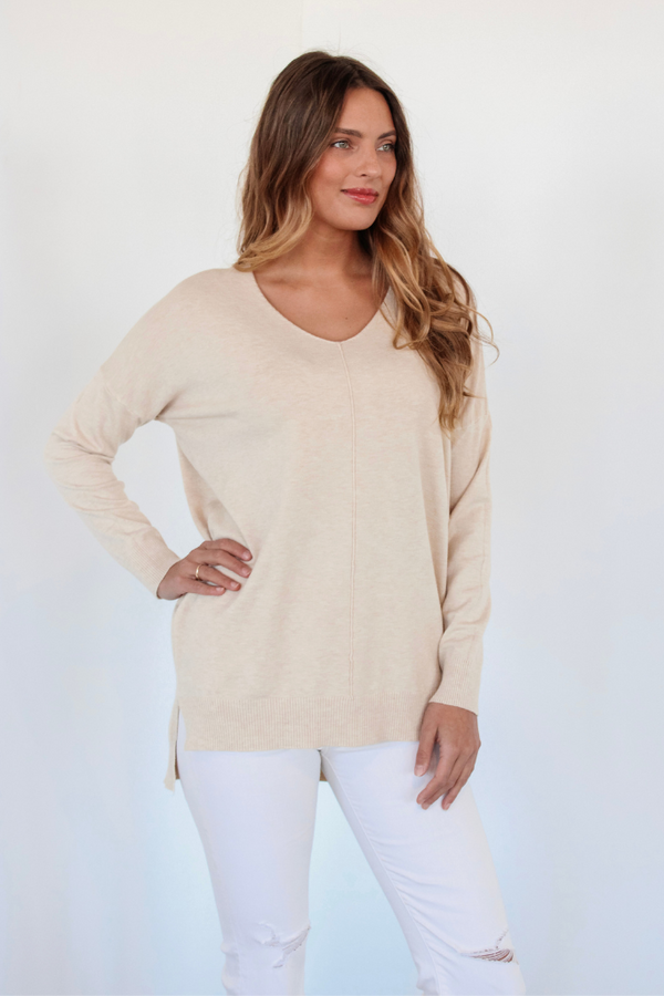 Dreamer Sweater in Heather Oatmeal