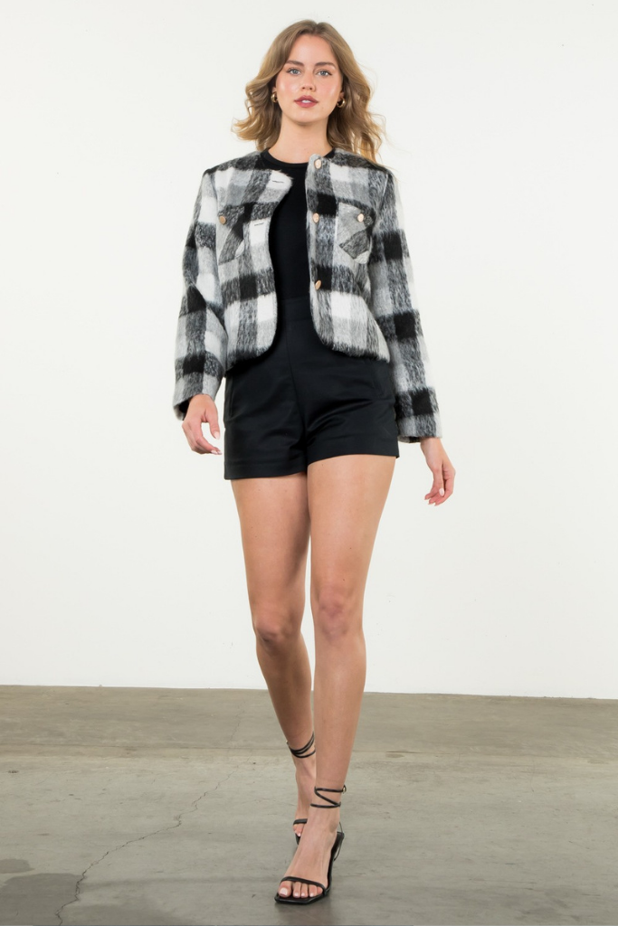 Eleanor Plaid Wool Jacket